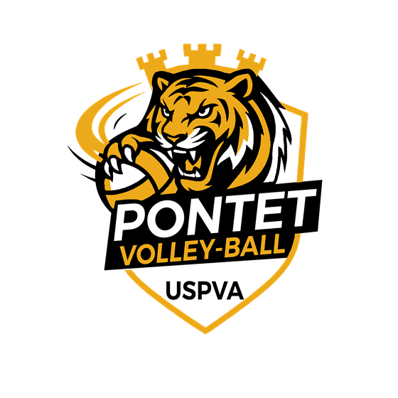 Logo USPVA, tigre orange du Pontet Volley