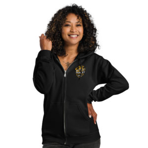 Sweat à capuche unisexe zippé simple logo poitrine