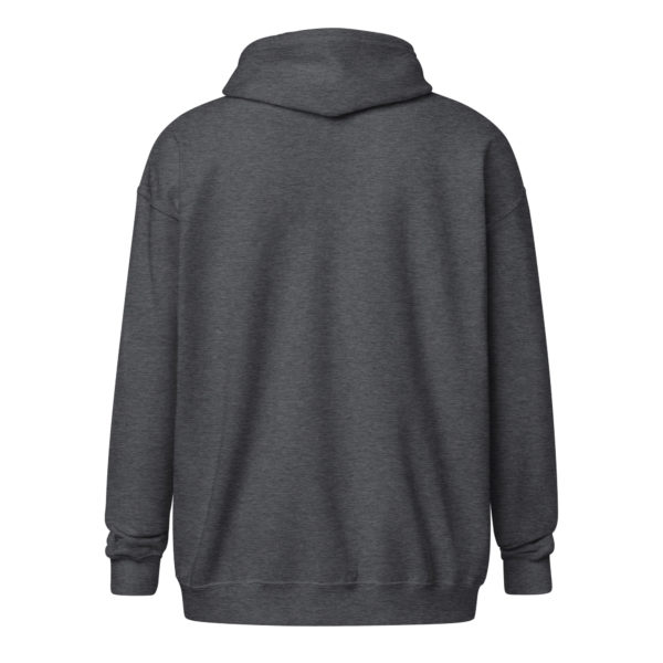 Sweat à capuche unisexe zippé simple logo poitrine – Image 3