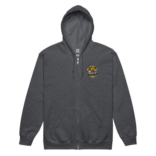 Sweat à capuche unisexe zippé simple logo poitrine – Image 8