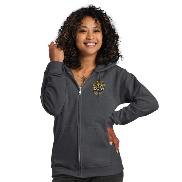 Sweat à capuche unisexe zippé simple logo poitrine – Image 4