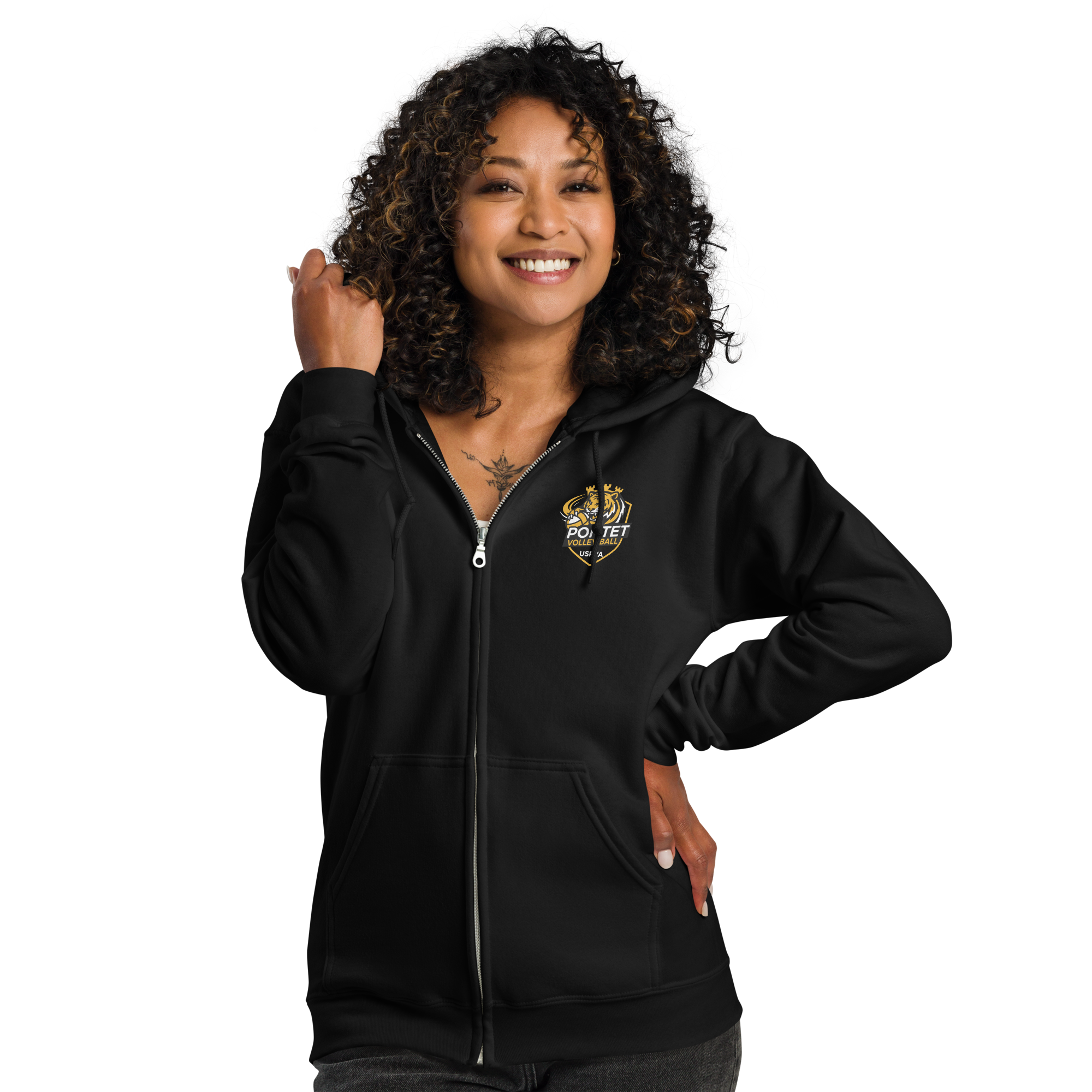 Sweat à capuche zippé MIXTE Tigre – Image 7